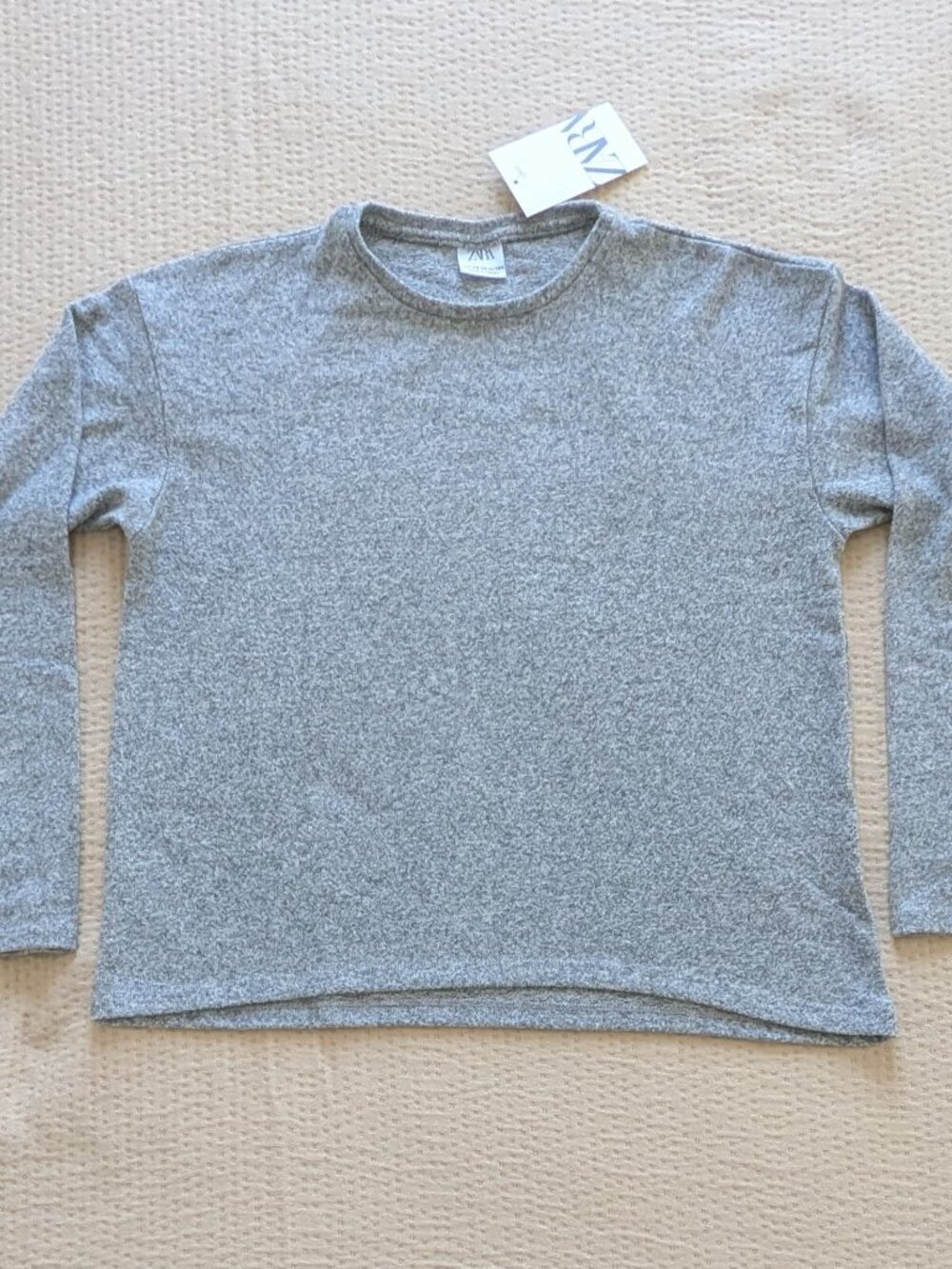 👧 Zara Girls Loose Soft Warm Top - Size 13-14 - Heather Gray - NWT